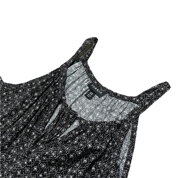 Torrid Multi Color Border Print Challis Cold Shoulder Skater Dress Size 00 - Picture 3 of 5